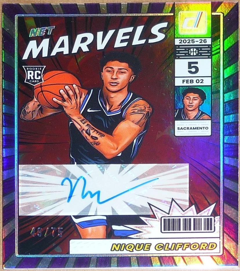 Nique Clifford #14 2025 Panini Donruss Net Marvels Signature Basketball