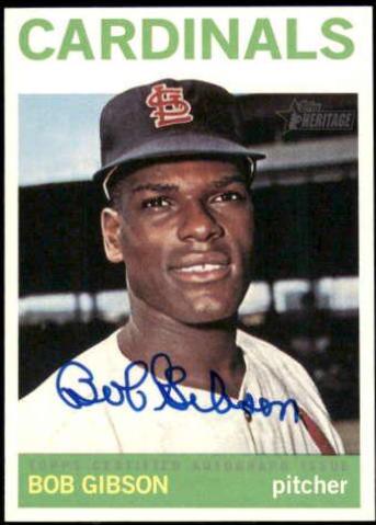 Bob Gibson #BG Baseball Cards 2013 Topps Heritage Real One Autographs