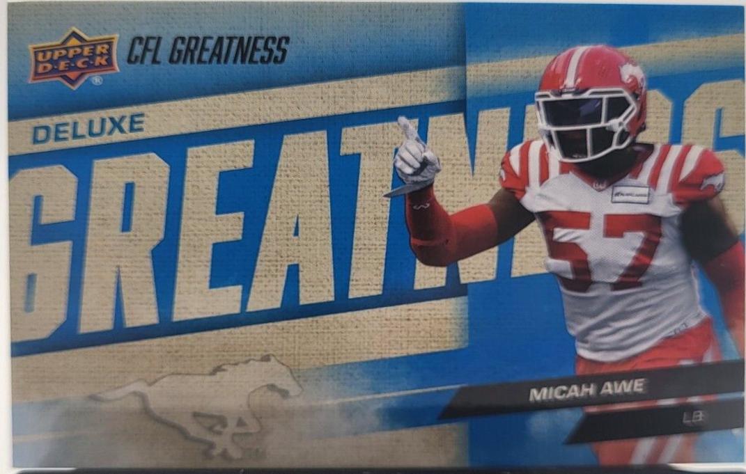 Micah Awe #95 Football Cards 2024 Upper Deck CFL Greatness