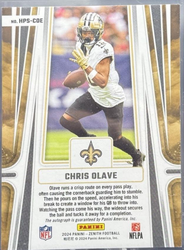 Chris Olave #HPS-COE Football Cards 2024 Panini Zenith High Point Signature