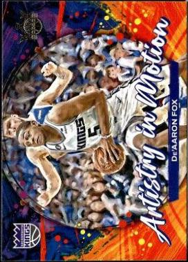De'Aaron Fox #14 Basketball Cards 2023 Panini Court Kings Artistry in Motion