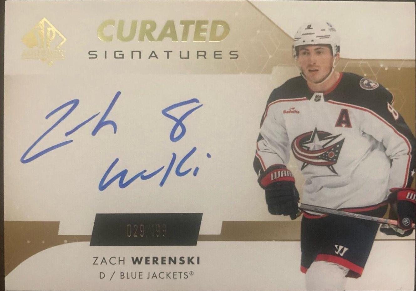 Zach Werenski #SPC-ZW Hockey Cards 2022 SP Authentic Curated Signatures