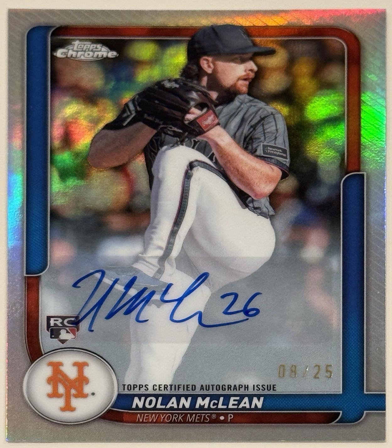 Nolan McLean #52 2026 Topps Series 2 The Flagship Collection Chrome Autograph Baseball