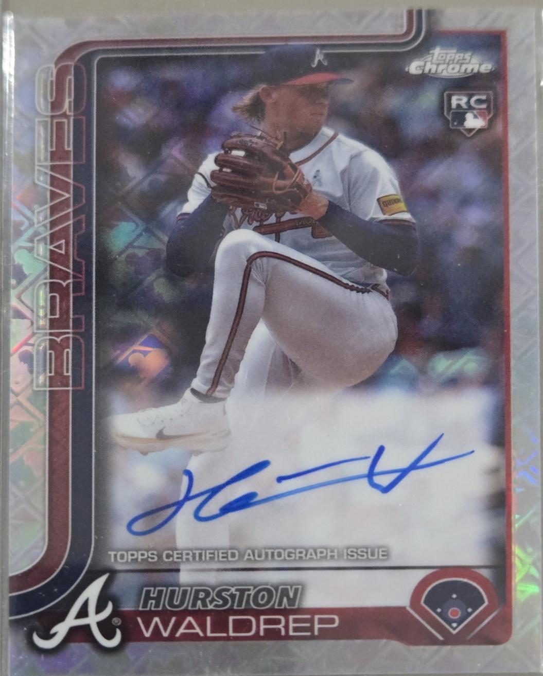 Hurston Waldrep #RA-HW 2025 Topps Chrome Logofractor Rookie Autograph Baseball
