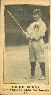 Eddie Burns #18 Baseball Cards 1916 M101 4 Sporting News