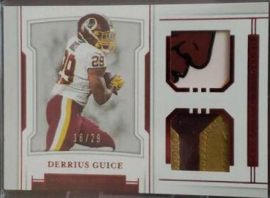 Derrius Guice Football Cards 2018 National Treasures Rookie Dual Materials