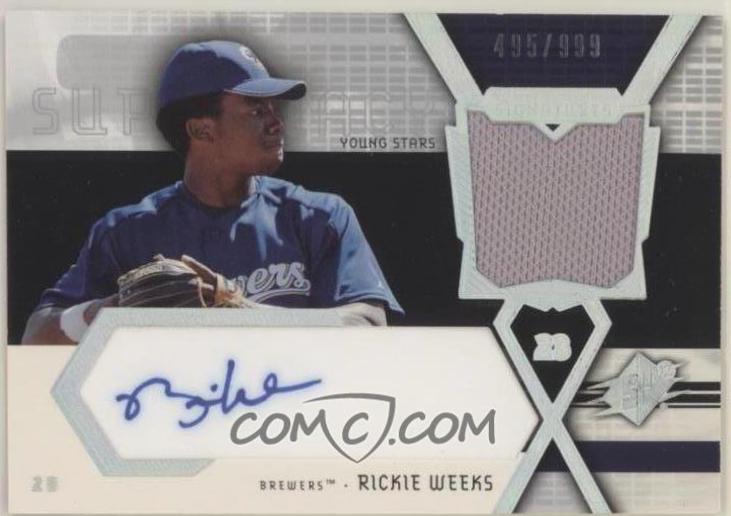 Rickie Weeks #SS-RW Baseball Cards 2004 SPx Swatch Supremacy Signature