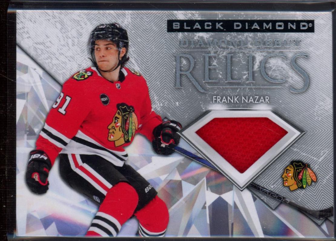 Frank Nazar #DD-FN Hockey Cards 2024 Upper Deck Black Diamond Debut Relics Jersey
