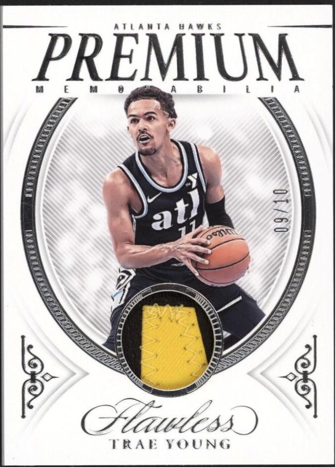 Trae Young #15 Basketball Cards 2023 Panini Flawless Premium Memorabilia