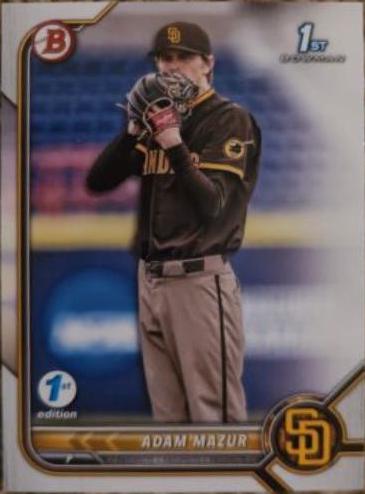 Adam Mazur #BD-4 Baseball Cards 2022 Bowman Draft 1st Edition