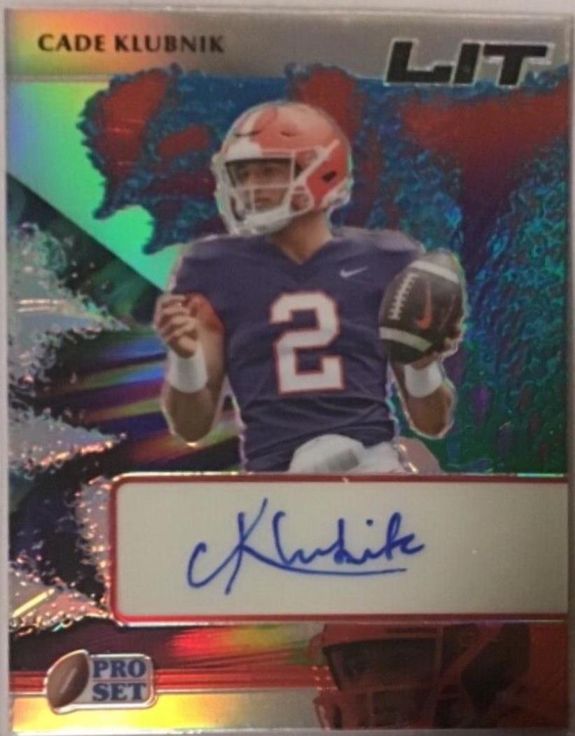 Cade Klubnik #L-CK1 Football Cards 2022 Pro Set Metal Lit Autographs