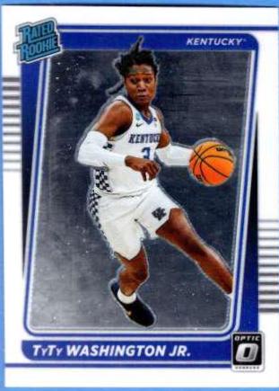 TyTy Washington Jr. #22 Basketball Cards 2022 Panini Chronicles Draft Picks Optic Rated Rookie