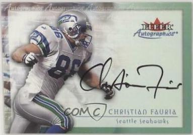 Christian Fauria Football Cards 2000 Fleer Autographics