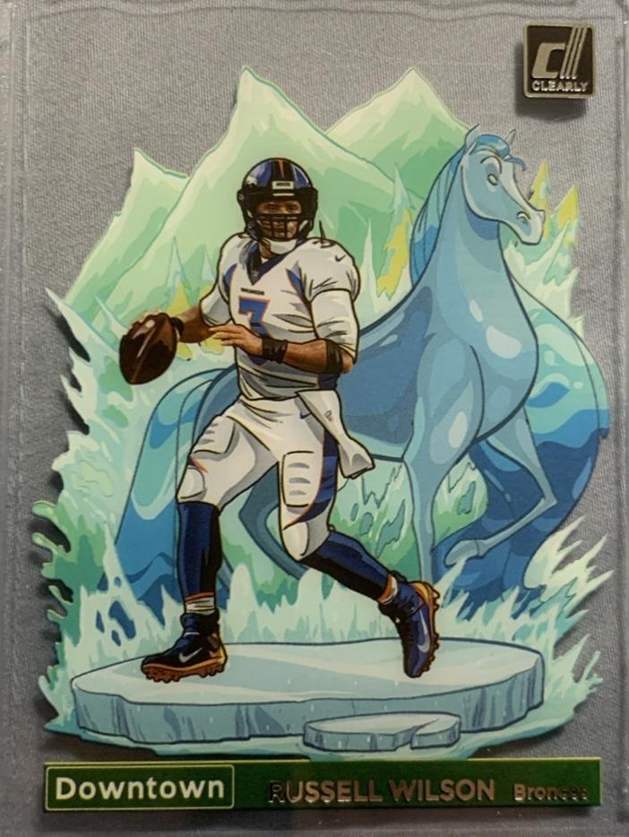 Russell Wilson #DT-RW Football Cards 2022 Panini Clearly Donruss Downtown