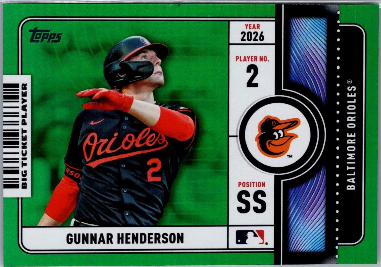 Gunnar Henderson [Green Foil] #BTP-4 Prices | 2026 Topps Big