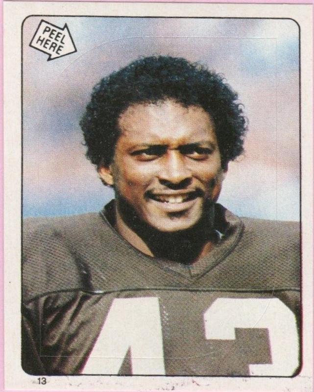 Mike Pruitt #13 Football Cards 1983 Topps Stickers
