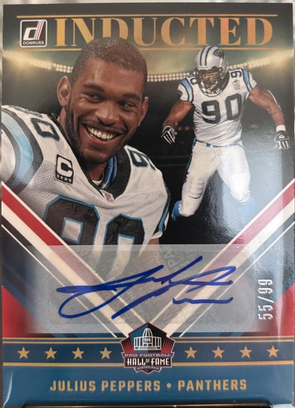 Julius Peppers #I-JP Football Cards 2024 Panini Donruss Inducted Autograph