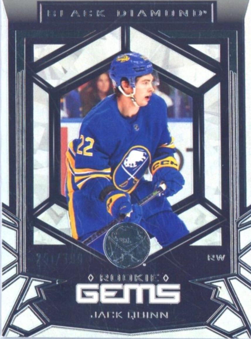 Jack Quinn #RG-JQ Hockey Cards 2022 Upper Deck Black Diamond Rookie Gems