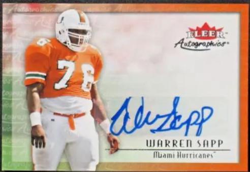 Warren Sapp #AU-WS Football Cards 2012 Fleer Retro 2000 Autographics