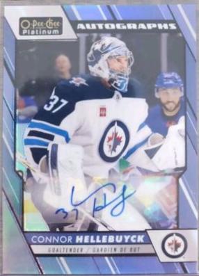 Connor Hellebuyck #BA-CH Hockey Cards 2023 O-Pee-Chee Platinum Blue Rainbow Autographs