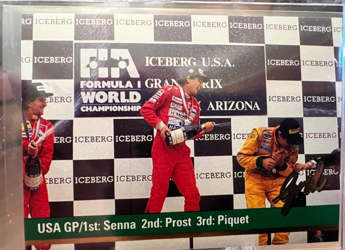 USA GP/1st: Senna 2nd: Prost 3rd:Piquet #100 Racing Cards 1992 Grid F1