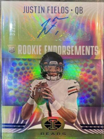 Justin Fields #RE-4 Football Cards 2021 Panini Illusions Rookie Endorsements Autographs