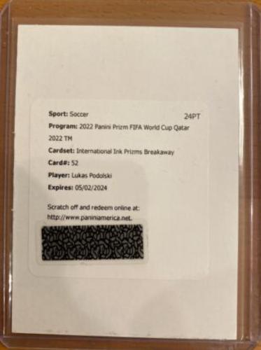 Lukas Podolski Soccer Cards 2022 Panini Prizm World Cup International Ink Autograph
