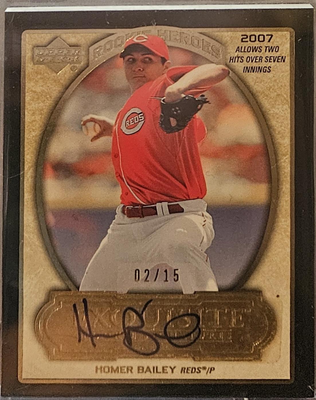 Homer Bailey #RH-HB5 2007 UD Exquisite Rookie Signatures Heroes Autographs Baseball