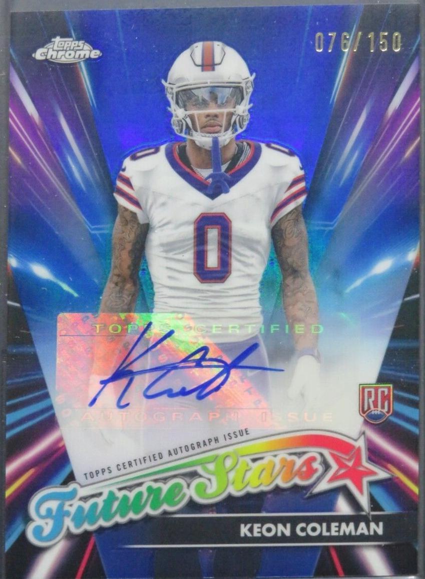 Keon Coleman #FSA-KC Football Cards 2024 Topps Chrome Future Stars Autograph