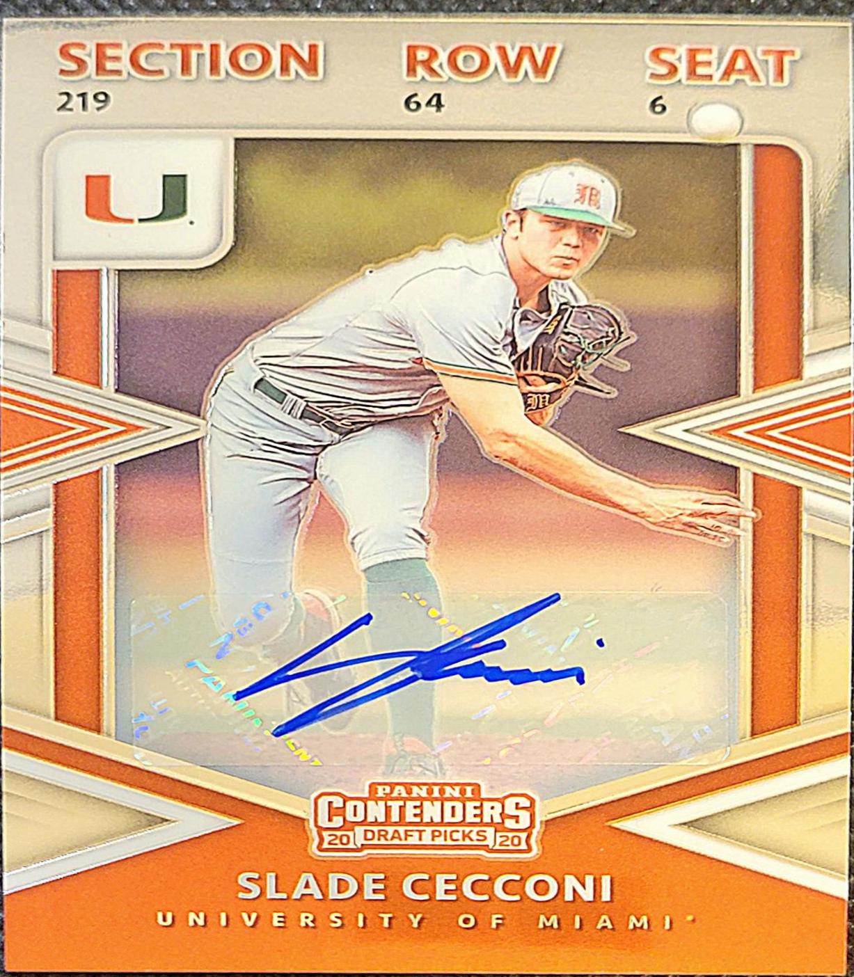 Slade Cecconi #CT-SC 2020 Panini Elite Extra Edition College Tickets Baseball