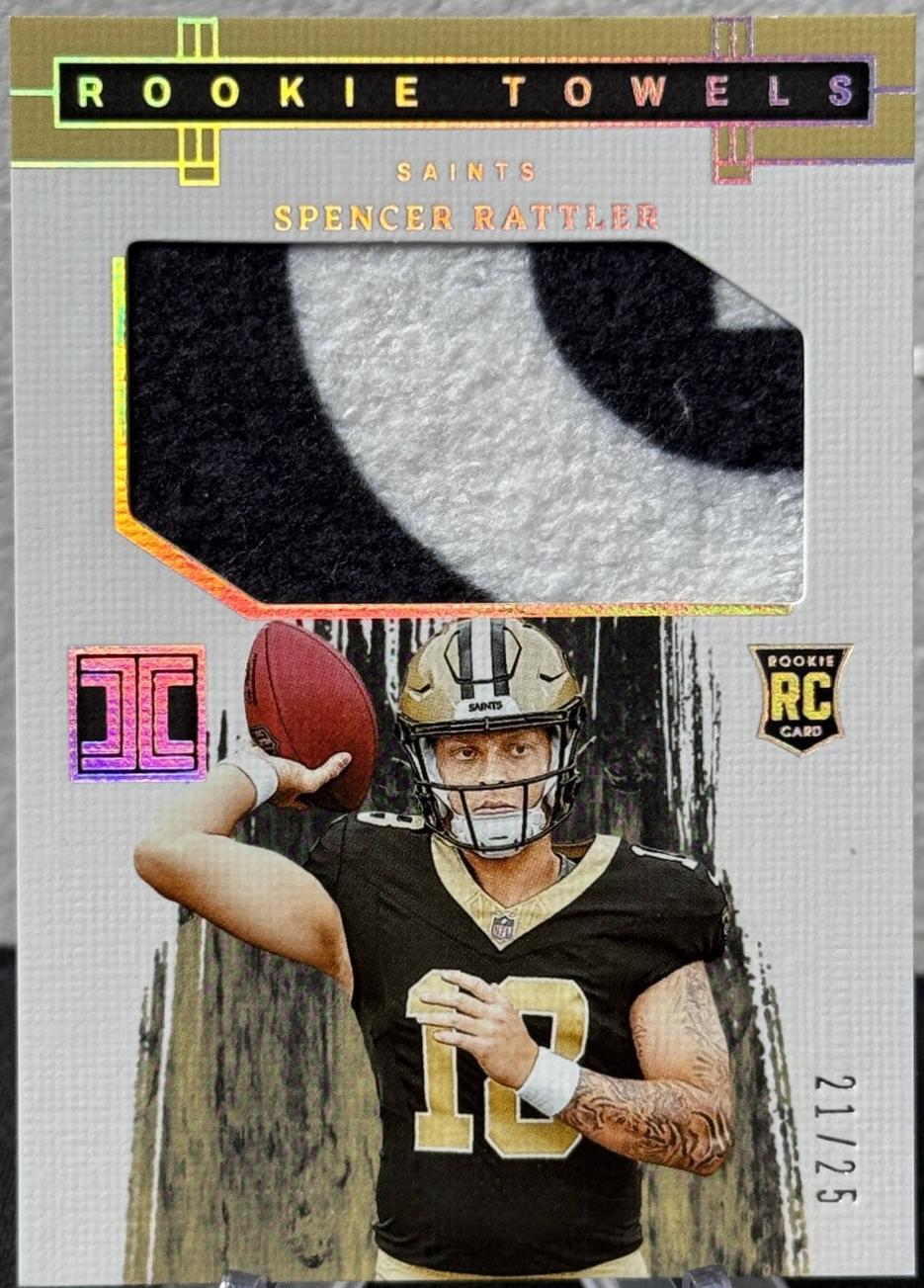 Spencer Rattler #3 Football Cards 2024 Panini Impeccable Rookie Towel