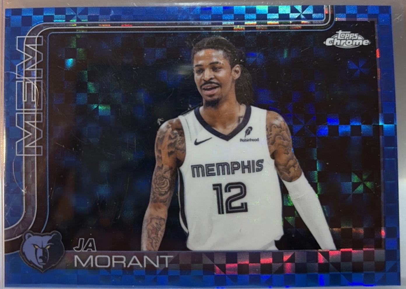 2025 Topps Chrome Ja Morant [Blue X-Fractor] #158 card