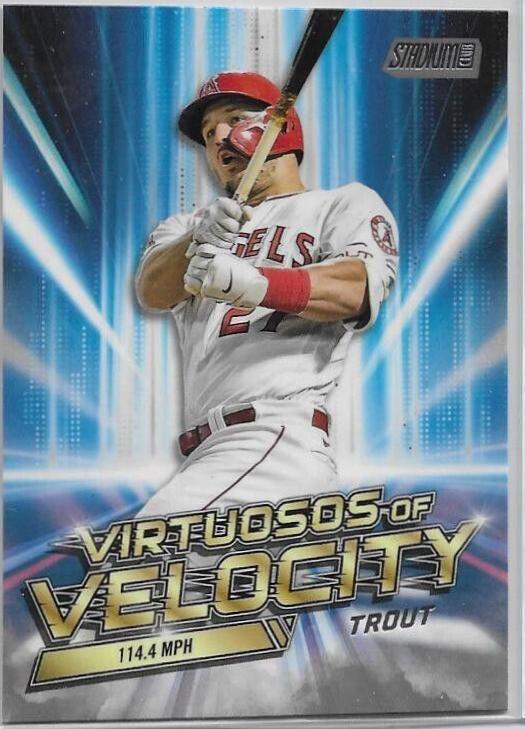 Mike Trout #VV-1 Baseball Cards 2023 Stadium Club Virtuosos of Velocity