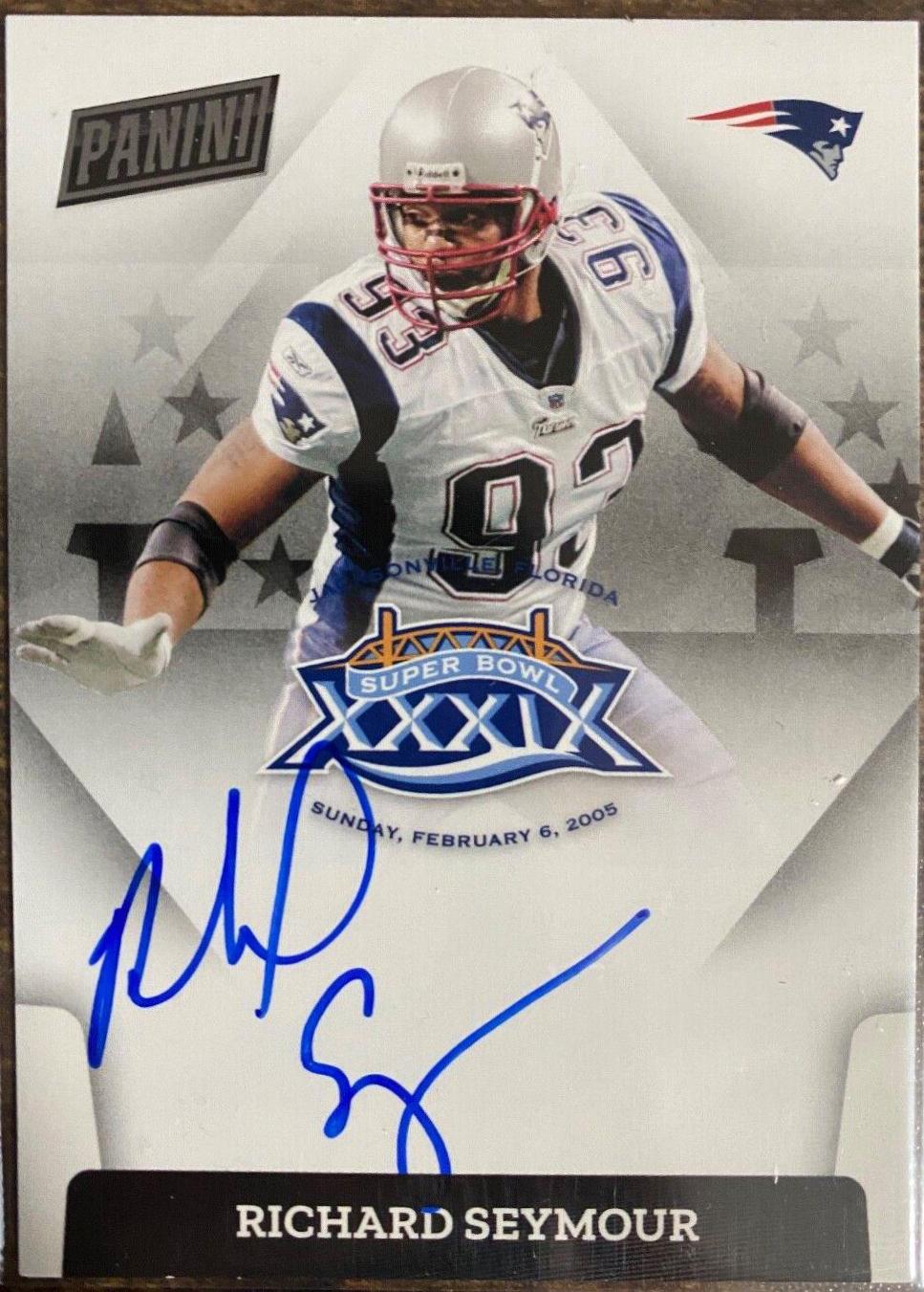 Richard Seymour #SBXXXIX-RS Football Cards 2023 Panini Donruss Super Bowl Signatures