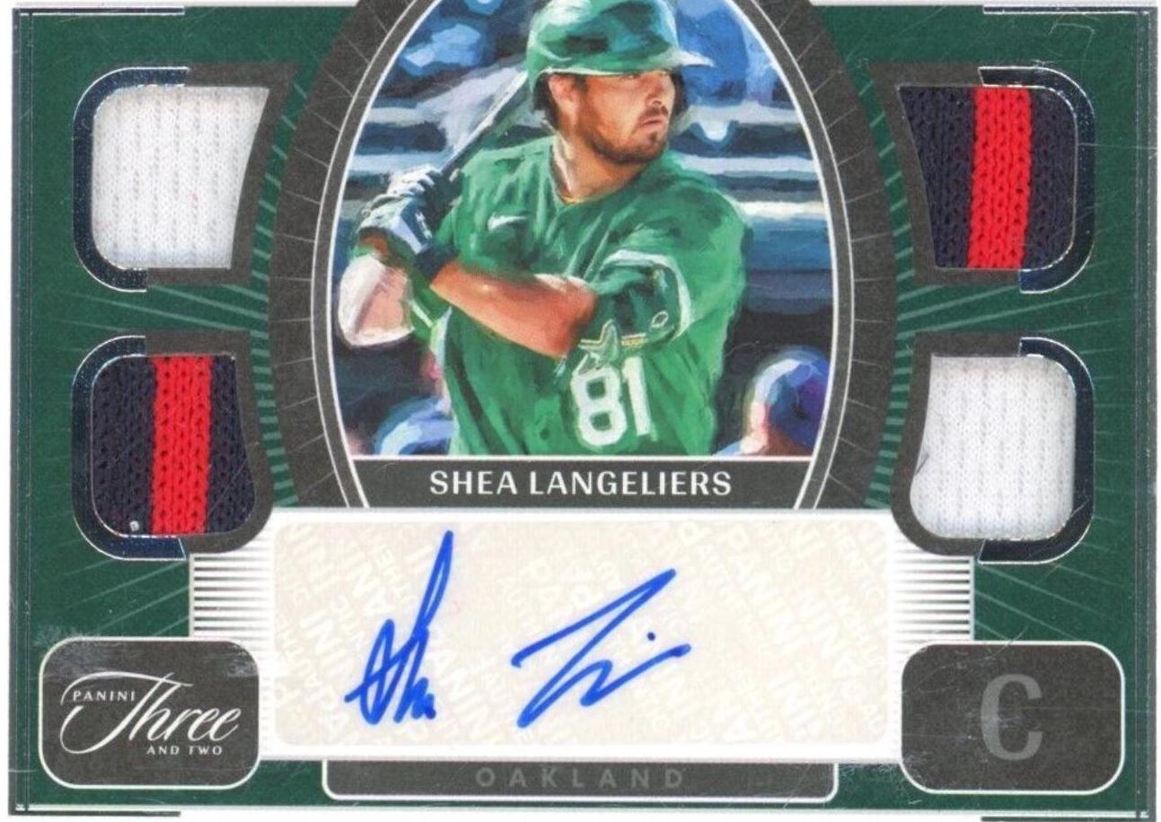 Shea Langeliers #QJA-SL 2022 Panini Three and Two Baseball Quad Jersey Autographs