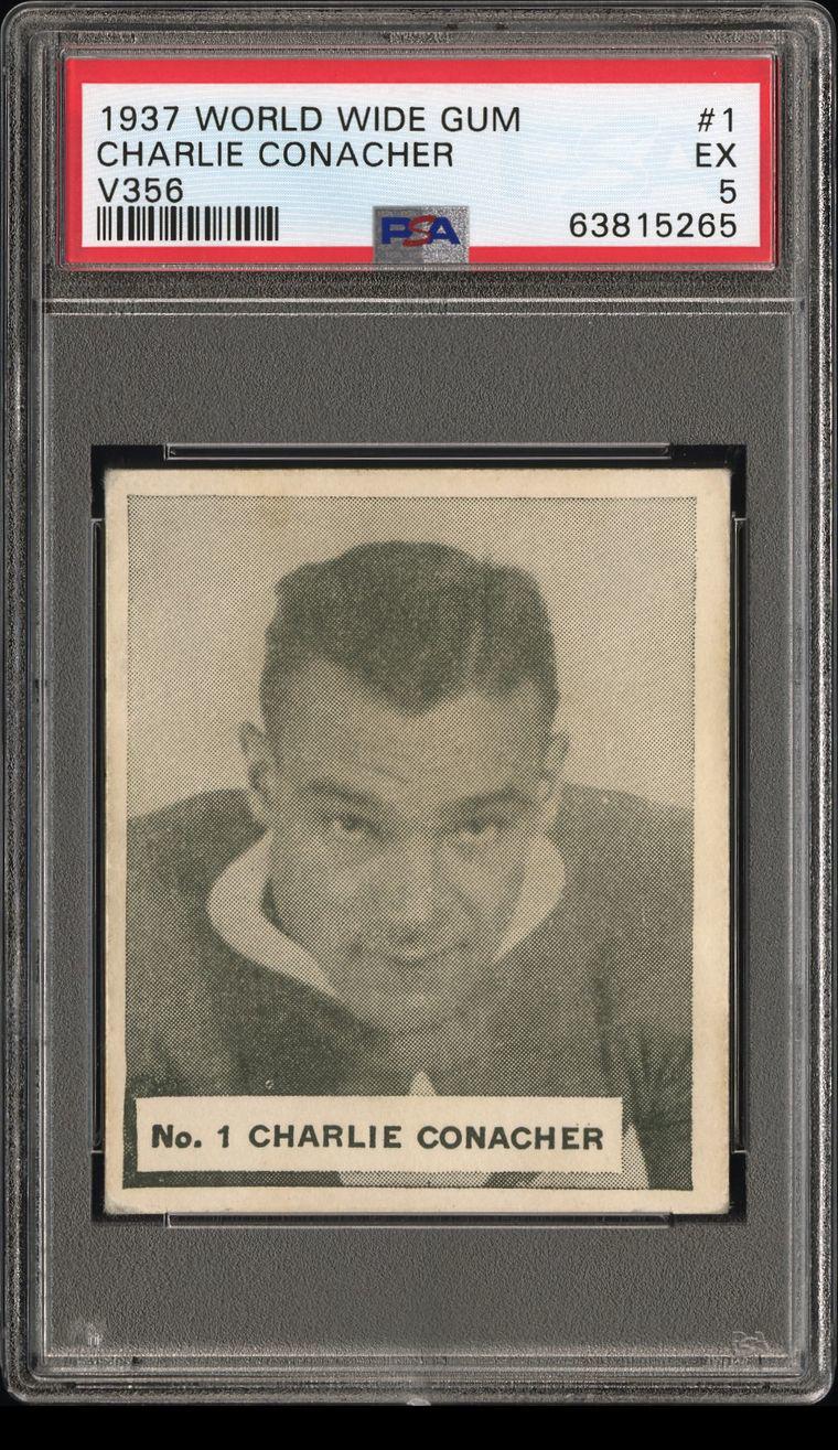 Charlie Conacher #1 Hockey Cards 1937 V356 World Wide Gum