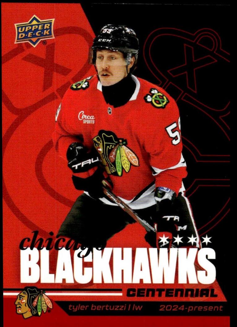 Tyler Bertuzzi #21 2025 Upper Deck Chicago Blackhawks Centennial Hockey