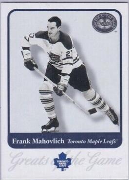 Frank Mahovlich #55 2001 Fleer Greats Of The Game Hockey
