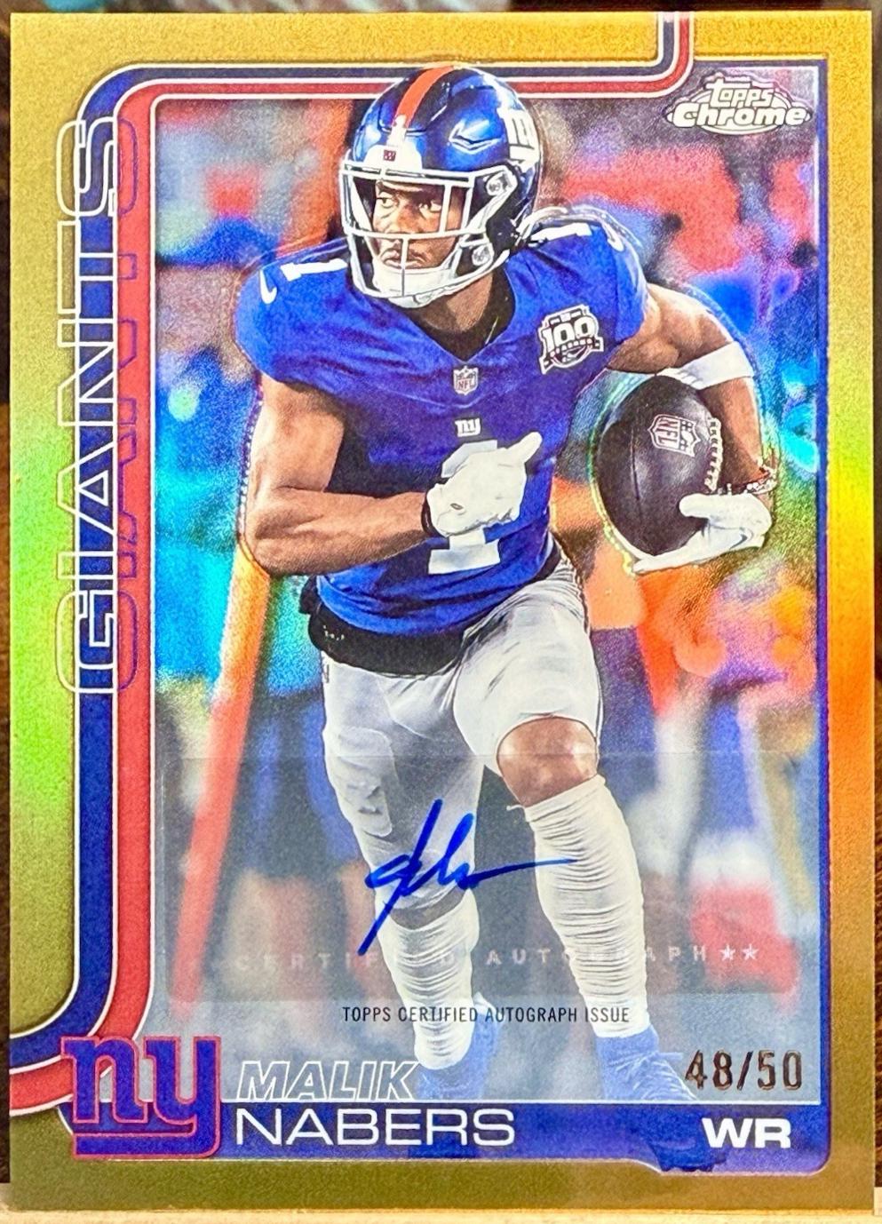 Malik Nabers [Gold Refractor] #BA-MN