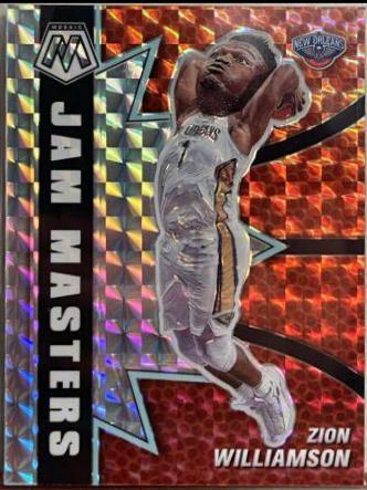 Zion Williamson #1 Basketball Cards 2020 Panini Mosaic Jam Masters