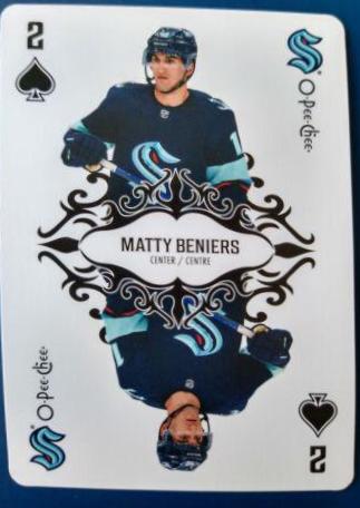 Matty Beniers #2-SPADES Hockey Cards 2023 O-Pee-Chee Playing Cards
