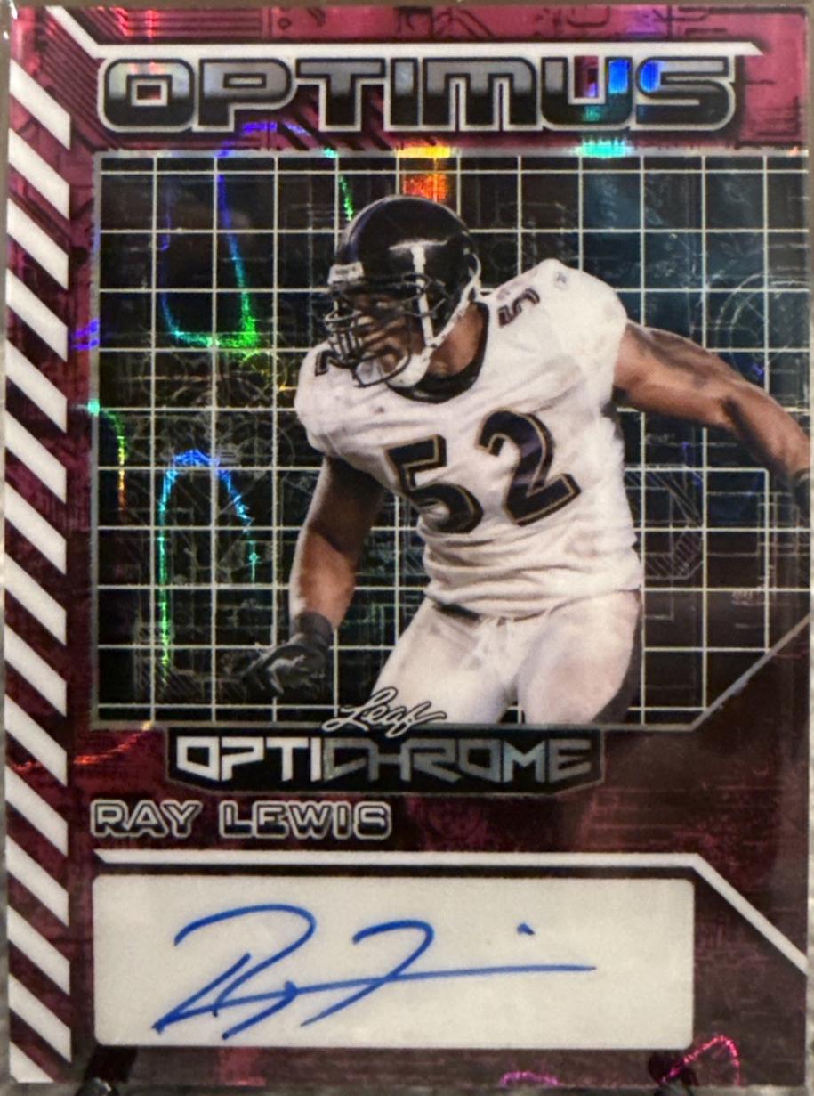 Ray Lewis #OA-RL1 2025 Leaf Optichrome Optimus Auto Football
