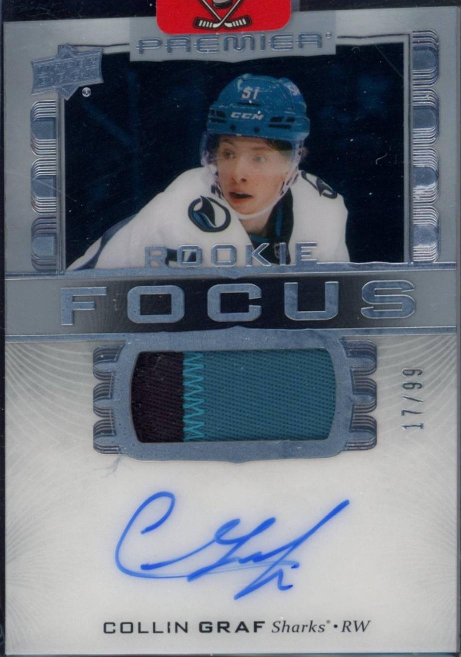 Collin Graf #PFR-GA 2024-25 Upper Deck Premier Hockey Premier Focus Auto Patch Rookies