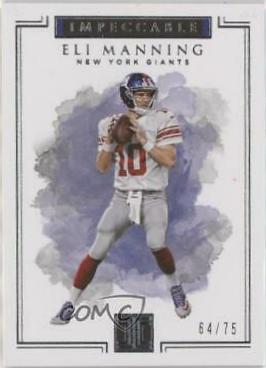 Eli Manning #3 Football Cards 2017 Panini Impeccable