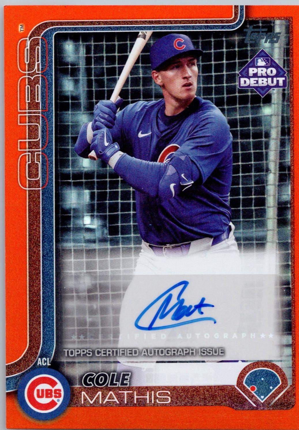 Cole Mathis [Orange Autograph] #PD-43