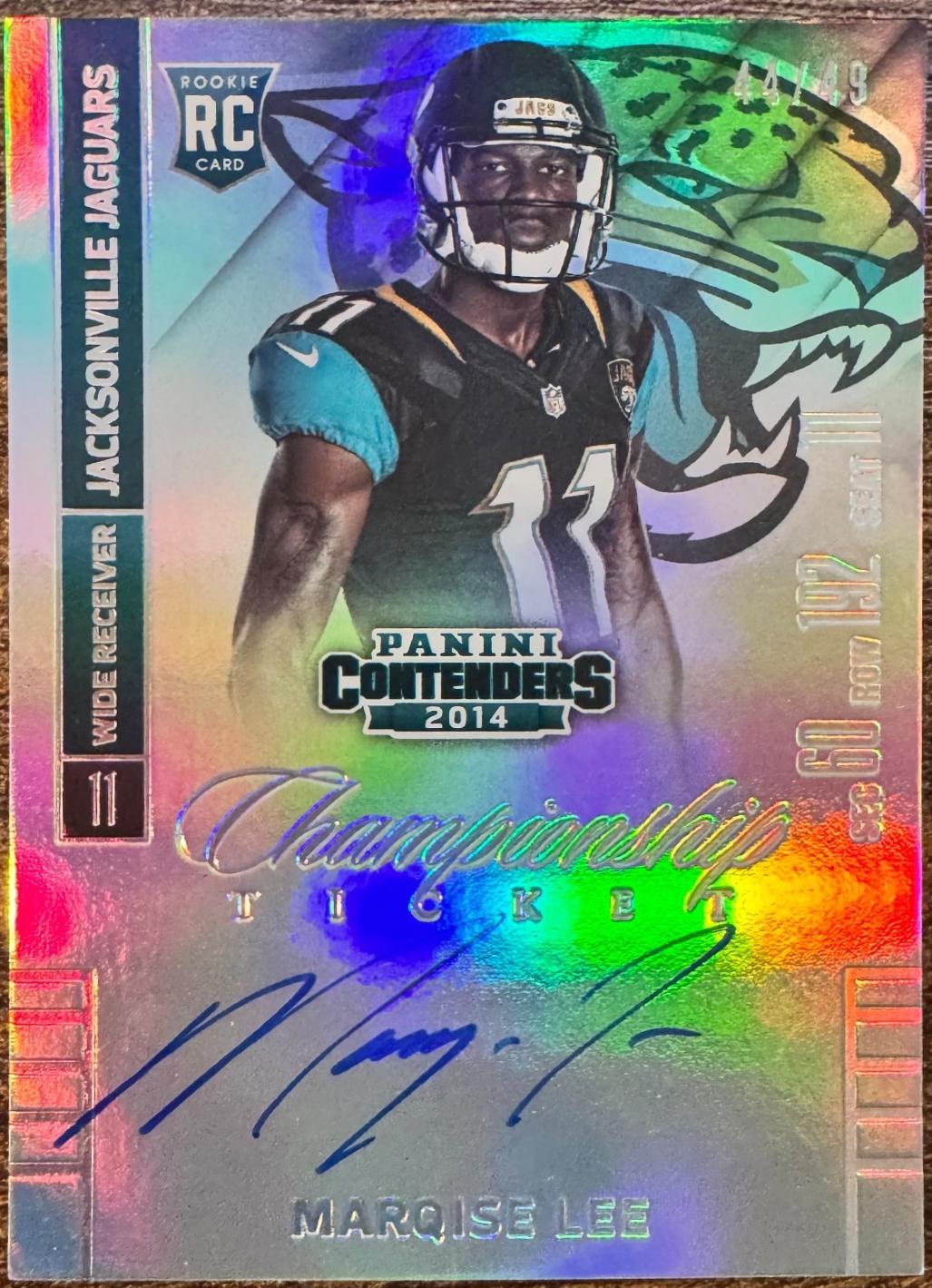 Marqise Lee [No Ball Autograph Championship Ticket] #226