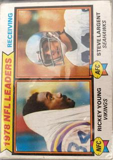 1978 NFL Leaders: Receiving (Rickey Young / Steve Largent) LLVAR: Gray Back