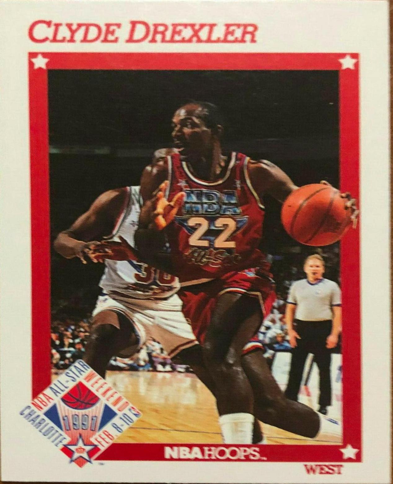 Clyde Drexler #262 Basketball Cards 1991 Hoops