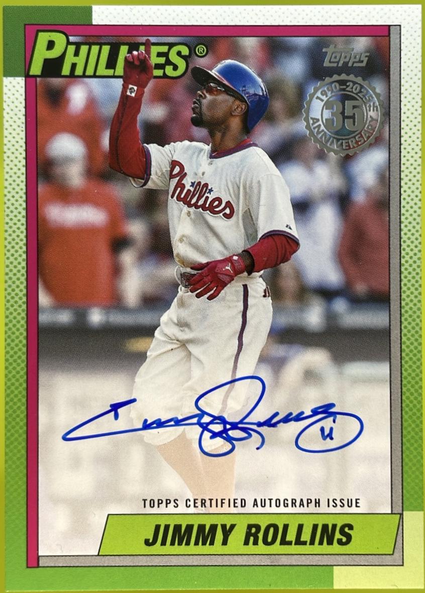 Jimmy Rollins #90A-JRO 2025 Topps 1990 Autograph Baseball