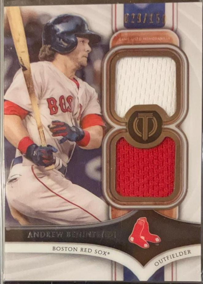 Andrew Benintendi #DR-ABE Baseball Cards 2018 Topps Tribute Dual Relics